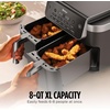 image:imageNinja DZ401 Foodi 10 Quart 6in1 DualZone XL 2Basket Air Fryer with 2 Independent Frying Baskets Match Cook amp Smart Finish to Roast Broil Dehydrate for Quick Easy FamilySized Meals Grey  Air fry roast broil bake reheat dehydrate 2 independent 5 Qt baskets Match Cook IQ Boost8QT  DualZone 2026 Release