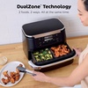 image:imageNinja DZ401 Foodi 10 Quart 6in1 DualZone XL 2Basket Air Fryer with 2 Independent Frying Baskets Match Cook amp Smart Finish to Roast Broil Dehydrate for Quick Easy FamilySized Meals Grey  Air fry roast broil bake reheat dehydrate 2 independent 5 Qt baskets Match Cook IQ Boost7QT  MegaZone