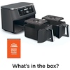 image:imageNinja DZ401 Foodi 10 Quart 6in1 DualZone XL 2Basket Air Fryer with 2 Independent Frying Baskets Match Cook amp Smart Finish to Roast Broil Dehydrate for Quick Easy FamilySized Meals Grey  Air fry roast broil bake reheat dehydrate 2 independent 5 Qt baskets Match Cook IQ Boost10QT  DualZone Grey