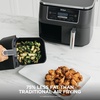 image:imageNinja DZ401 Foodi 10 Quart 6in1 DualZone XL 2Basket Air Fryer with 2 Independent Frying Baskets Match Cook amp Smart Finish to Roast Broil Dehydrate for Quick Easy FamilySized Meals Grey  Air fry roast broil bake reheat dehydrate 2 independent 5 Qt baskets Match Cook IQ Boost8QT  DualZone