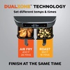 image:imageNinja DZ401 Foodi 10 Quart 6in1 DualZone XL 2Basket Air Fryer with 2 Independent Frying Baskets Match Cook amp Smart Finish to Roast Broil Dehydrate for Quick Easy FamilySized Meals Grey  Air fry roast broil bake reheat dehydrate 2 independent 5 Qt baskets Match Cook IQ Boost8QT  DualZone