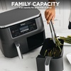 image:imageNinja DZ401 Foodi 10 Quart 6in1 DualZone XL 2Basket Air Fryer with 2 Independent Frying Baskets Match Cook amp Smart Finish to Roast Broil Dehydrate for Quick Easy FamilySized Meals Grey  Air fry roast broil bake reheat dehydrate 2 independent 5 Qt baskets Match Cook IQ Boost8QT  DualZone