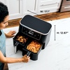 image:imageNinja DZ401 Foodi 10 Quart 6in1 DualZone XL 2Basket Air Fryer with 2 Independent Frying Baskets Match Cook amp Smart Finish to Roast Broil Dehydrate for Quick Easy FamilySized Meals Grey  Air fry roast broil bake reheat dehydrate 2 independent 5 Qt baskets Match Cook IQ Boost10QT  DualZone Black
