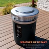 image:imageNinja Fireside360 Fire Pit amp Heater 80000 BTU 3 Modes Push Start Gray  Ninja Fireside360 offers flame heat or both with up to 80000 BTUs hasslefree dial control and smokeless designStone