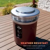 image:imageNinja Fireside360 Fire Pit amp Heater 80000 BTU 3 Modes Push Start Gray  Ninja Fireside360 offers flame heat or both with up to 80000 BTUs hasslefree dial control and smokeless designMaroon