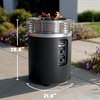 image:imageNinja Fireside360 Fire Pit amp Heater 80000 BTU 3 Modes Push Start Gray  Ninja Fireside360 offers flame heat or both with up to 80000 BTUs hasslefree dial control and smokeless designBlack