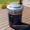 image:imageNinja Fireside360 Fire Pit amp Heater 80000 BTU 3 Modes Push Start Gray  Ninja Fireside360 offers flame heat or both with up to 80000 BTUs hasslefree dial control and smokeless designBrown