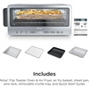 image:imageNinja Flip Toaster Oven amp Air Fryer 8in1 Stainless Steel SP151  Air fry bake broil toast bagel dehydrate reheat 1800W Flip up amp away XL capacity8in1 Flip Oven Stainless