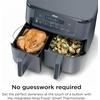 image:imageNinja Foodi Air Fryer 10 Qt DualZone Smart XL 6in1 Grey DZ550GY  Air fry roast broil bake reheat dehydrate Smart Cook thermometer Stainless steel10QT wThermometer GREY