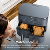 image:imageNinja Foodi Air Fryer 10 Qt DualZone Smart XL 6in1 Grey DZ550GY  Air fry roast broil bake reheat dehydrate Smart Cook thermometer Stainless steel10QT wThermometer GREY