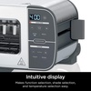 image:imageNinja Foodi Flip Toaster 2in1 2Slice Stainless Steel ST101  Toast bagel defrost bake broil reheat 1500W 7 shade settings Dishwashersafe crumb tray4 Functions