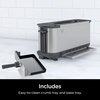 image:imageNinja Foodi Flip Toaster 2in1 2Slice Stainless Steel ST101  Toast bagel defrost bake broil reheat 1500W 7 shade settings Dishwashersafe crumb tray4 Functions