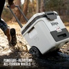 image:imageNinja FrostVault 30qt Cooler with Wheels Dry Storage Lakeshore Blue  Ninja FrostVaults 30qt capacity holds 48 cans keeps food cool amp dry and rolls easily on allterrain wheelsTrue Red