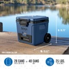 image:imageNinja FrostVault 30qt Cooler with Wheels Dry Storage Lakeshore Blue  Ninja FrostVaults 30qt capacity holds 48 cans keeps food cool amp dry and rolls easily on allterrain wheelsLakeshore Blue
