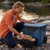 image:imageNinja FrostVault 30qt Cooler with Wheels Dry Storage Lakeshore Blue  Ninja FrostVaults 30qt capacity holds 48 cans keeps food cool amp dry and rolls easily on allterrain wheelsMourning Dove
