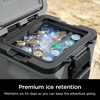 image:imageNinja FrostVault 30qt Cooler with Wheels Dry Storage Lakeshore Blue  Ninja FrostVaults 30qt capacity holds 48 cans keeps food cool amp dry and rolls easily on allterrain wheelsSlate Gray