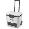 image:imageNinja FrostVault 30qt Cooler with Wheels Dry Storage Lakeshore Blue  Ninja FrostVaults 30qt capacity holds 48 cans keeps food cool amp dry and rolls easily on allterrain wheelsCloud White