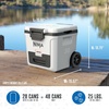 image:imageNinja FrostVault 30qt Cooler with Wheels Dry Storage Lakeshore Blue  Ninja FrostVaults 30qt capacity holds 48 cans keeps food cool amp dry and rolls easily on allterrain wheelsStrawberry Rhubarb