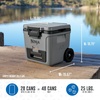image:imageNinja FrostVault 30qt Cooler with Wheels Dry Storage Lakeshore Blue  Ninja FrostVaults 30qt capacity holds 48 cans keeps food cool amp dry and rolls easily on allterrain wheelsSlate Gray
