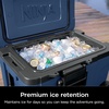 image:imageNinja FrostVault 45qt Cooler with Wheels Dry Storage Lakeshore Blue  Ninja FrostVaults 45qt capacity holds 68 cans keeps food cool amp dry and rolls easily on allterrain wheelsLakeshore Blue