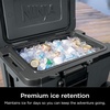 image:imageNinja FrostVault 45qt Cooler with Wheels Dry Storage Lakeshore Blue  Ninja FrostVaults 45qt capacity holds 68 cans keeps food cool amp dry and rolls easily on allterrain wheelsCharcoal Grey