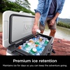 image:imageNinja FrostVault 45qt Cooler with Wheels Dry Storage Lakeshore Blue  Ninja FrostVaults 45qt capacity holds 68 cans keeps food cool amp dry and rolls easily on allterrain wheelsSpanish Moss