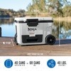 image:imageNinja FrostVault 45qt Cooler with Wheels Dry Storage Lakeshore Blue  Ninja FrostVaults 45qt capacity holds 68 cans keeps food cool amp dry and rolls easily on allterrain wheelsCloud White