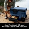 image:imageNinja FrostVault 45qt Cooler with Wheels Dry Storage Lakeshore Blue  Ninja FrostVaults 45qt capacity holds 68 cans keeps food cool amp dry and rolls easily on allterrain wheelsLakeshore Blue