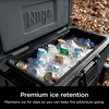 image:imageNinja FrostVault 45qt Cooler with Wheels Dry Storage Lakeshore Blue  Ninja FrostVaults 45qt capacity holds 68 cans keeps food cool amp dry and rolls easily on allterrain wheelsCharcoal Grey