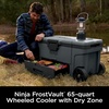 image:imageNinja FrostVault 45qt Cooler with Wheels Dry Storage Lakeshore Blue  Ninja FrostVaults 45qt capacity holds 68 cans keeps food cool amp dry and rolls easily on allterrain wheelsCharcoal Grey