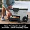 image:imageNinja FrostVault 45qt Cooler with Wheels Dry Storage Lakeshore Blue  Ninja FrostVaults 45qt capacity holds 68 cans keeps food cool amp dry and rolls easily on allterrain wheelsCloud White