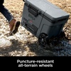 image:imageNinja FrostVault 45qt Cooler with Wheels Dry Storage Lakeshore Blue  Ninja FrostVaults 45qt capacity holds 68 cans keeps food cool amp dry and rolls easily on allterrain wheelsCharcoal Grey