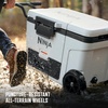 image:imageNinja FrostVault 45qt Cooler with Wheels Dry Storage Lakeshore Blue  Ninja FrostVaults 45qt capacity holds 68 cans keeps food cool amp dry and rolls easily on allterrain wheelsHalocline Green