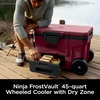 image:imageNinja FrostVault 65qt Cooler with Wheels Dry Storage Drawer Birch Beige  Ninja FrostVaults 65qt capacity holds 97 cans keeps food cool amp dry and rolls easily on allterrain wheelsMerlot