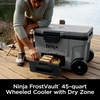 image:imageNinja FrostVault 65qt Cooler with Wheels Dry Storage Drawer Birch Beige  Ninja FrostVaults 65qt capacity holds 97 cans keeps food cool amp dry and rolls easily on allterrain wheelsSlate Gray