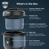 image:imageNinja HyperHeat 9in1 Pressure Cooker 65qt Stone Purple PC201SP  Cooks 2X faster Sear Saut Slow Cook Steam amp Sous Vide 1200W PFASfree pot removable SimpliServe pot for easy servingBlue Macaron