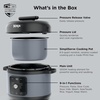 image:imageNinja HyperHeat 9in1 Pressure Cooker 65qt Stone Purple PC201SP  Cooks 2X faster Sear Saut Slow Cook Steam amp Sous Vide 1200W PFASfree pot removable SimpliServe pot for easy servingStone Purple
