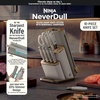 image:imageNinja NeverDull 10Pc German Steel Knife Set Stone Gold NK32010SD1  Stays razorsharp 10 years Premium German steel Removable sharpener stores in a drawer saving up to 35 more counter spaceStone