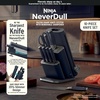 image:imageNinja NeverDull 10Pc German Steel Knife Set Stone Gold NK32010SD1  Stays razorsharp 10 years Premium German steel Removable sharpener stores in a drawer saving up to 35 more counter spaceCyberspace