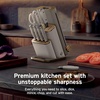 image:imageNinja NeverDull 10Pc German Steel Knife Set Stone Gold NK32010SD1  Stays razorsharp 10 years Premium German steel Removable sharpener stores in a drawer saving up to 35 more counter spaceStone