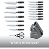 image:imageNinja NeverDull 17Pc Knife Block Set Builtin Sharpener Black K32017  Stays razorsharp 10 years Rustresistant German stainless steel blades Few swipes of the foolproof sharpener restore edge17Piece