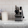 image:imageNinja NeverDull 17Pc Knife Block Set Builtin Sharpener Black K32017  Stays razorsharp 10 years Rustresistant German stainless steel blades Few swipes of the foolproof sharpener restore edge17Piece