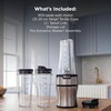 image:imageNinja NutriPlus Personal Blender 900PW 3 20oz Cups Silver BN301  900peakwatt pushtoblend motor for smoothies amp sauces 3 20oz cups 2 spout lids amp storage lid Dishwasher safePush to blend  3 cups