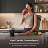 image:imageNinja NutriPlus Personal Blender 900PW 3 20oz Cups Silver BN301  900peakwatt pushtoblend motor for smoothies amp sauces 3 20oz cups 2 spout lids amp storage lid Dishwasher safePush to blend