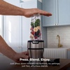 image:imageNinja NutriPlus Personal Blender 900PW 3 20oz Cups Silver BN301  900peakwatt pushtoblend motor for smoothies amp sauces 3 20oz cups 2 spout lids amp storage lid Dishwasher safePush to blend  3 cups