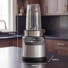 image:imageNinja NutriPlus Personal Blender 900PW 3 20oz Cups Silver BN301  900peakwatt pushtoblend motor for smoothies amp sauces 3 20oz cups 2 spout lids amp storage lid Dishwasher safeAuto Blend
