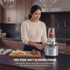 image:imageNinja NutriPlus Personal Blender 900PW 3 20oz Cups Silver BN301  900peakwatt pushtoblend motor for smoothies amp sauces 3 20oz cups 2 spout lids amp storage lid Dishwasher safeAuto Blend