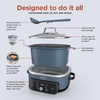 image:imageNinja PossibleCooker PRO Plus 85qt Blue Macaron MC2001  9in1 replaces 16 tools 1400W Slow Cook Sear Saut Proof PastaRice ovensafe ceramic pot cookertooventotableBlue