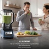 image:imageNinja Professional Plus Kitchen System 1400WP AutoiQ Grey BN801  5 functions for smoothies chopping amp dough with AutoiQ 72oz blender pitcher 64oz processor 2 24oz cupsPro Plus BlenderBlue