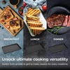 image:imageNinja Sizzle Indoor Grill amp Griddle 14 500F GreySilver GR101  Interchangeable nonstick grill amp griddle plate dishwashersafe lid 500F edgetoedge heat for perfect chargrilled marks20 Inch